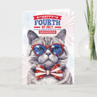 pour Grandson 4 juillet Cute Patriotic Cat