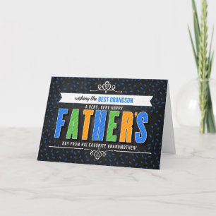 Cartes Pour Fêtes Annuelles pour Grandson de Grandma Typography Fête des pères