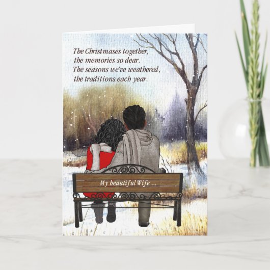 Cartes Pour Fêtes Annuelles pour jeune couple afro-américain marié (Devant)