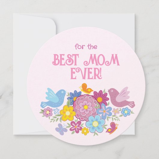 Cartes Pour Fêtes Annuelles Pour la meilleure maman qui soit fleurs et papillo (Devant)