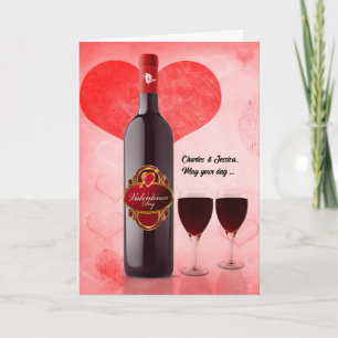 Cartes Pour Fêtes Annuelles pour la Saint-Valentin de votre vin