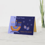 Cartes Pour Fêtes Annuelles Pour les amis spéciaux sur Hanoukka<br><div class="desc">Heureux Hanoukka pour les amis spéciaux. Menorah et Dreidels conçoivent des cartes de voeux personnalisables. Cartes et cadeaux correspondants disponibles dans la catégorie Fêtes juives / Hanoukka de notre magasin.</div>