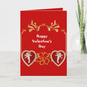 Cartes Pour Fêtes Annuelles Pour lui Saint-Valentin Romantique Red Cupid Angel