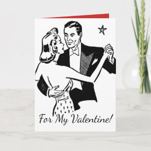 Cartes Pour Fêtes Annuelles "Pour ma Saint Valentin !" Danseurs rétro Valentin