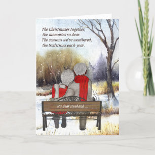 Cartes Pour Fêtes Annuelles pour mari couple de citoyens seniors afro-américai