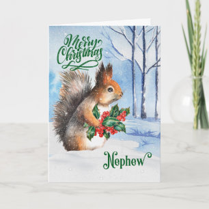 Cartes Pour Fêtes Annuelles pour Nephew Christmas Squirrel Winter Woodland