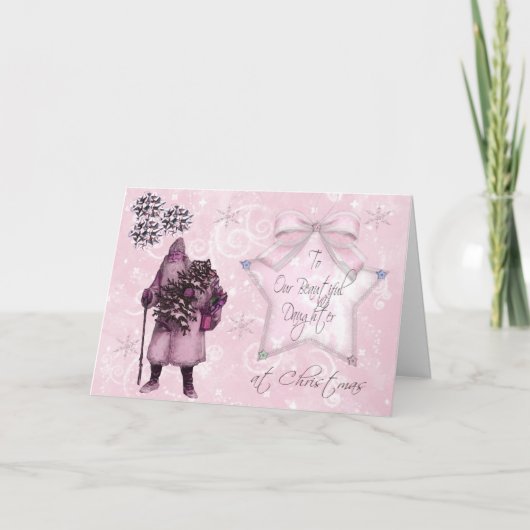 Cartes Pour Fêtes Annuelles Pour notre fille à Noël (Devant)