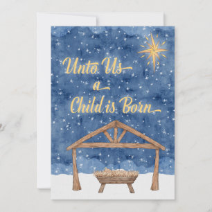 Cartes Pour Fêtes Annuelles Pour nous un enfant est né Noël Nativité