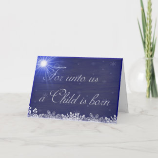 Cartes Pour Fêtes Annuelles Pour nous un enfant est né Noël personnalisé