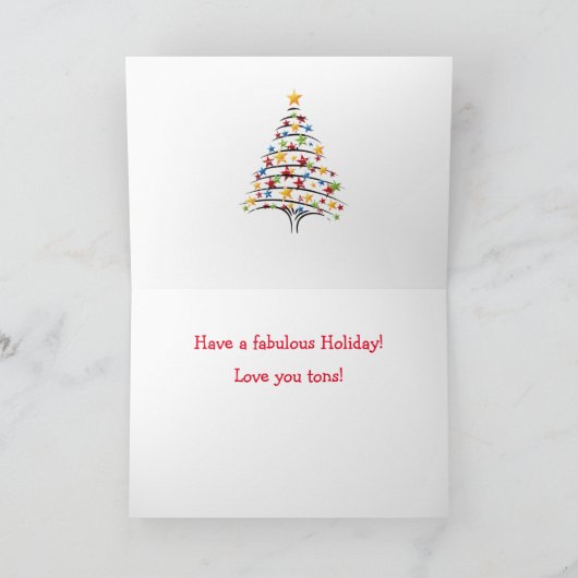 Cartes Pour Fêtes Annuelles "Pour papa" Chat Cool Noël (Intérieur)