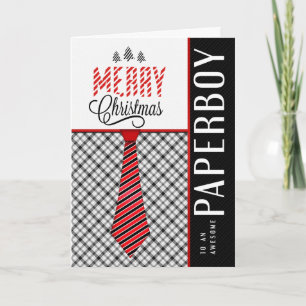 Cartes Pour Fêtes Annuelles pour Paperboy Joyeux Noël Masculine Necktie