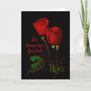 Cartes Pour Fêtes Annuelles Pour quelqu'un spécial Elegant Red Roses Valentine