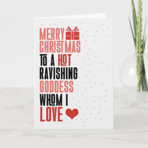 Cartes Pour Fêtes Annuelles Pour Sa Déesse Torride et Ravissante Noël Romantiq