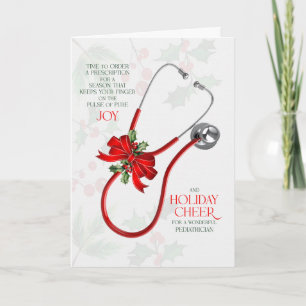 Cartes Pour Fêtes Annuelles pour Stéthoscope de Pédiatre Joie et Fête