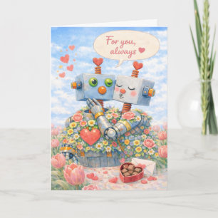Cartes Pour Fêtes Annuelles Pour toi, toujours – Amour de robot 