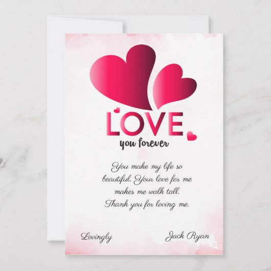 Cartes Pour Fêtes Annuelles pour toujours, mon amour DO-IT-YOURSELF (Devant)