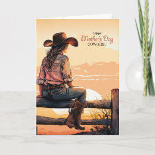 Cartes Pour Fêtes Annuelles pour une cowgirl le jour de la fête des mères Ranc