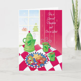 Cartes Pour Fêtes Annuelles Pour une fille et un beau-fils spéciaux