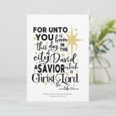 Cartes Pour Fêtes Annuelles Pour vous est né ce jour Écriture de Noël (Debout devant)