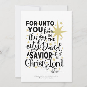 Cartes Pour Fêtes Annuelles Pour vous est né ce jour Écriture de Noël