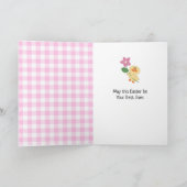 Cartes Pour Fêtes Annuelles Poussette rose Pâques avec En vichy oignon (Intérieur)