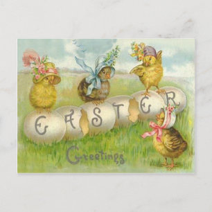 Cartes Pour Fêtes Annuelles Poussin de Champ de Pâques