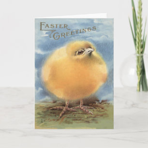Cartes Pour Fêtes Annuelles Poussin de Pâques Moutonneux et Fluffy