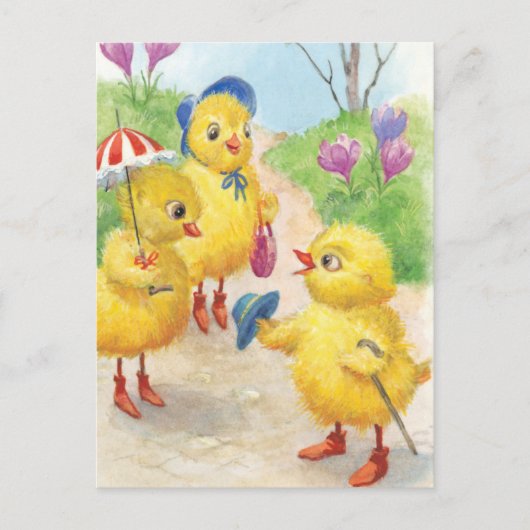 Cartes Pour Fêtes Annuelles Poussins de Noastalgic Pâques (Devant)