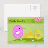 Cartes Pour Fêtes Annuelles Poussins de Pâques (Devant / Derrière)