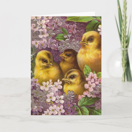 Cartes Pour Fêtes Annuelles Poussins de Pâques (Devant)