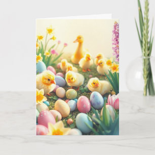 Cartes Pour Fêtes Annuelles Poussins et canards de Pâques