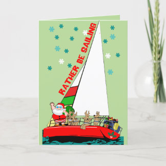 Cartes Pour Fêtes Annuelles Préférerais naviguer avec le Père Noël