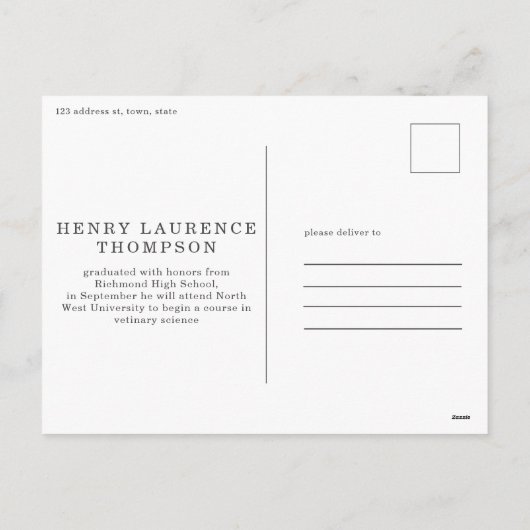 Cartes Pour Fêtes Annuelles Premier diplômé multi photo moderne noir blanc et (Dos)