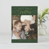 Cartes Pour Fêtes Annuelles Premier Marié Noël Nouveau Photo Vert (Debout devant)