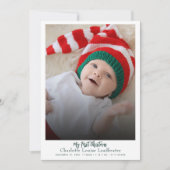 Cartes Pour Fêtes Annuelles Premier Noël bébé naissance photo moderne (Devant)