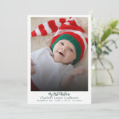 Cartes Pour Fêtes Annuelles Premier Noël bébé naissance photo moderne (Debout devant)