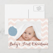 Cartes Pour Fêtes Annuelles Premier Noël de bébé avec photo (Devant / Derrière)