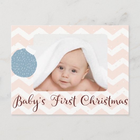 Cartes Pour Fêtes Annuelles Premier Noël de bébé avec photo (Devant)