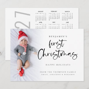 Cartes Pour Fêtes Annuelles Premier Noël de bébé Photo 2027 Calendrier