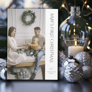 Cartes Pour Fêtes Annuelles Premier Noël de bébé Photo de famille