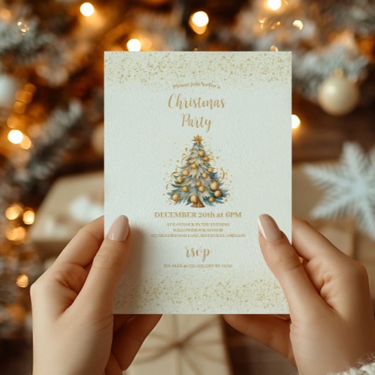 Cartes Pour Fêtes Annuelles Premier Noël de l'or engagé