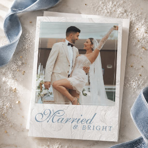 Cartes Pour Fêtes Annuelles Premier Noël de mariage & Mariés et radieux Photo