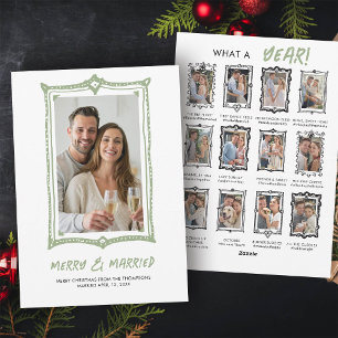 Cartes Pour Fêtes Annuelles Premier Noël de Mariés Amusant Annonce de Mariage