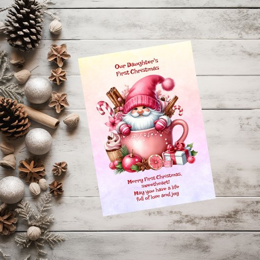 Cartes Pour Fêtes Annuelles Premier Noël de notre fille