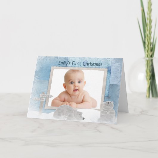 Cartes Pour Fêtes Annuelles Premier Noël du bébé (Devant)