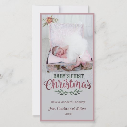 Cartes Pour Fêtes Annuelles Premier Noël du bébé - Photo (Devant)