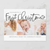 Cartes Pour Fêtes Annuelles Premier Noël du bébé Photo moderne simple et chic (Devant)