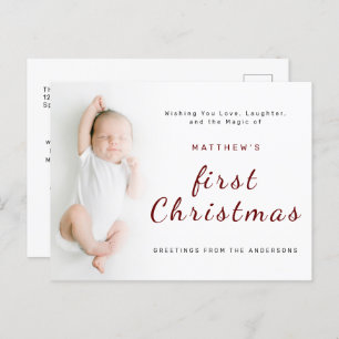 Cartes Pour Fêtes Annuelles Premier Noël du bébé Simple 1 photo