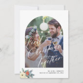 Cartes Pour Fêtes Annuelles Premier Noël écriture manuscrite photo mariage (Devant)