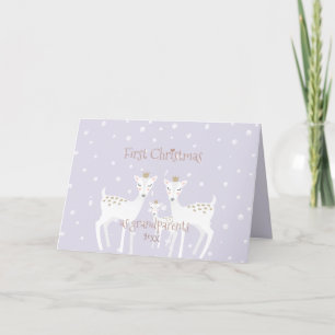 Cartes Pour Fêtes Annuelles Premier Noël en grands-parents - Mignonne Deer Lil